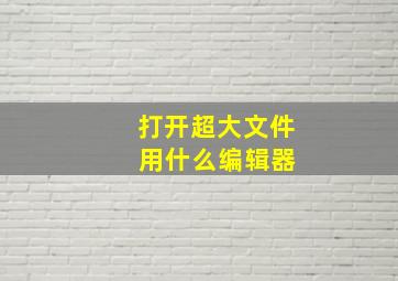 打开超大文件 用什么编辑器